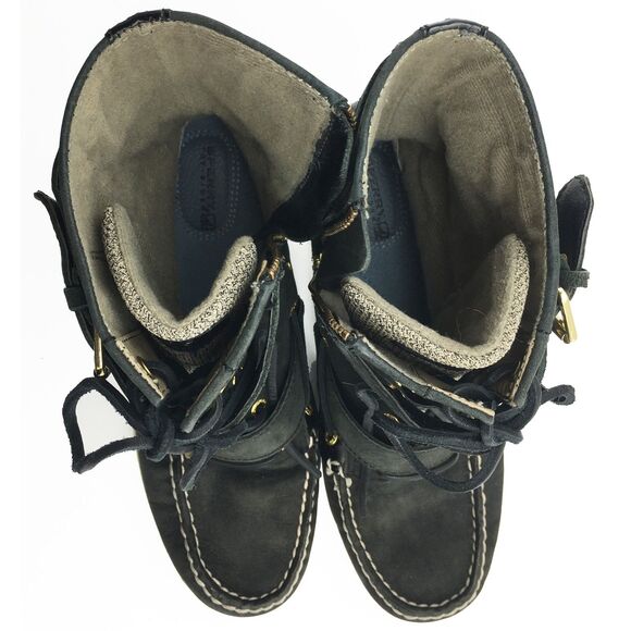Sperry Top-Sider Black Huntley Buckle Side Zip Deck Ankle Boots - Women's 8 M - Picture 8 of 9